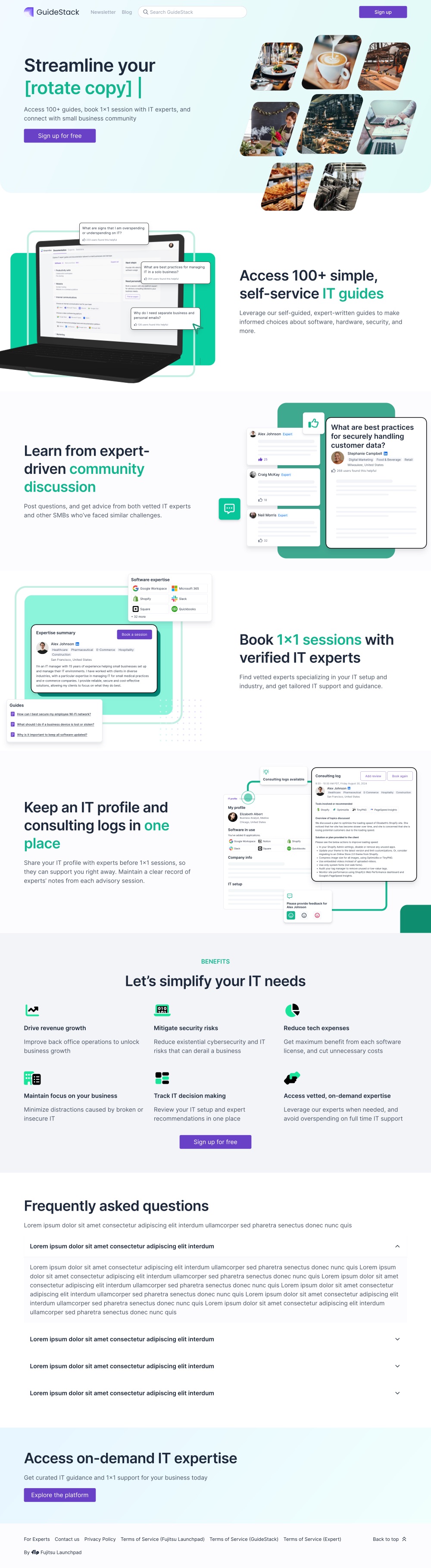 GuideStack landing page.